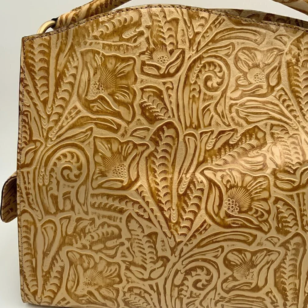 NEW Embossed Floral Gold Toned Leather HYPE Handbag